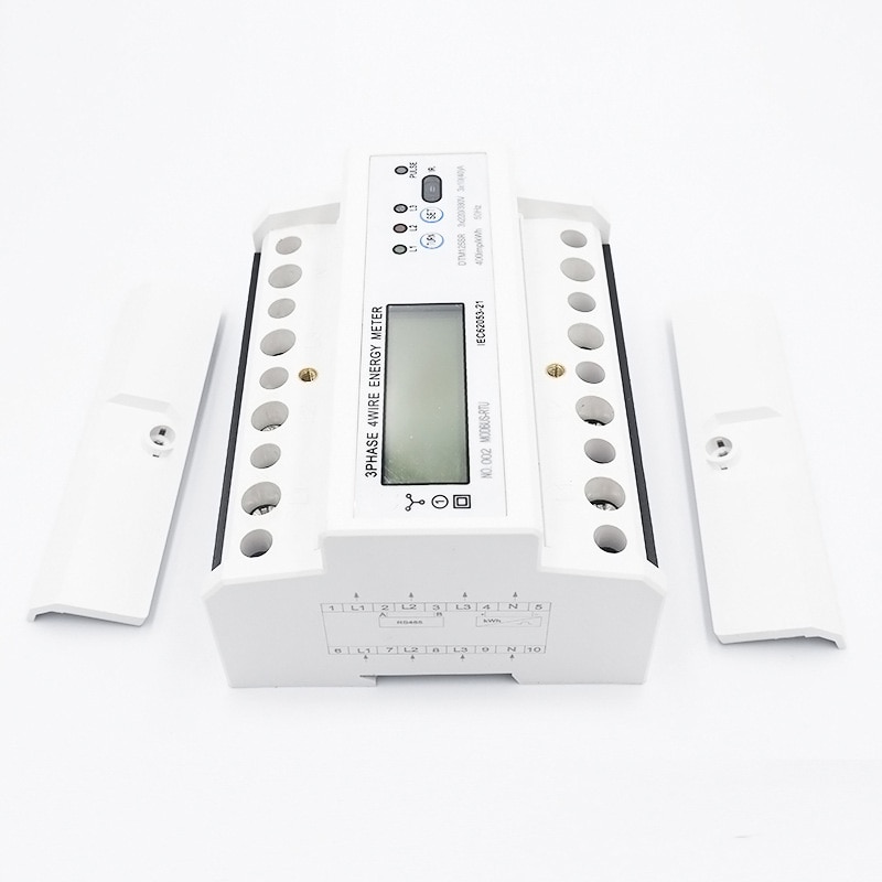 Compteur d'énergie de wattmètre de Rail Din Watt mètre triphasé à quatre fils RS485 MODBUS protocole multifonctionnel 3xAC22 0/380V 10-40A