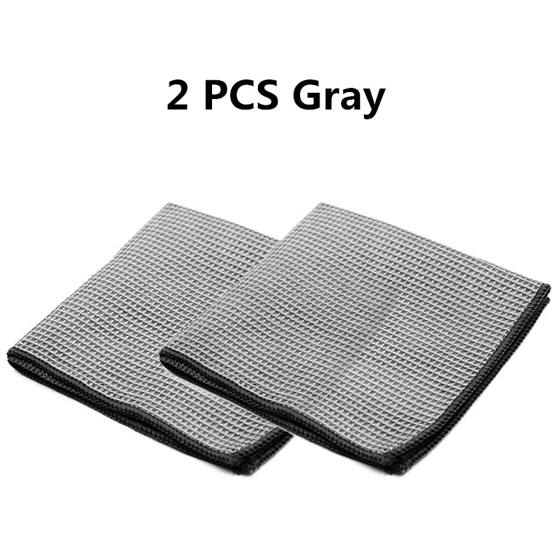 2 Stuks Auto Wassen Handdoek Cleaner Super Absorptie Auto Drogen Doek Microfiber Waffle Weave Venster Doekje Schoonmaken Handdoek Voor Auto thuis: Gray