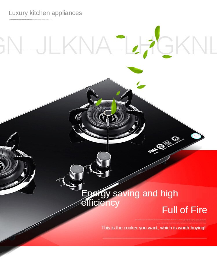 Double burner gas stove special tempered glass double burner gas stove for liquefied gas