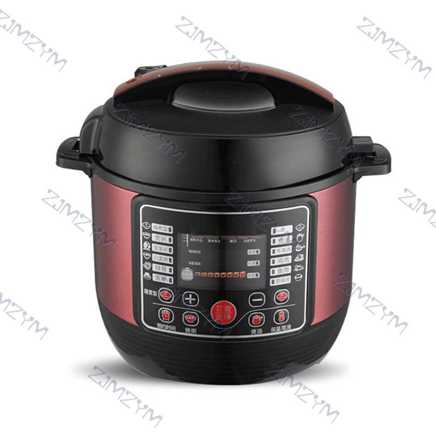 5L Electric Pressure Rice Cooker Multicooker for Rice Porridge Soup Cooking Stewing Keep Warm Machine 24h Reservation 900W 220V: Red