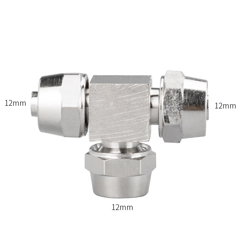 Pneumatiske komponenter pneumatisk lynkobling 4mm 6mm 8mm 10mm 12mm trevejs fittings konnektor til slangerør: 12mm
