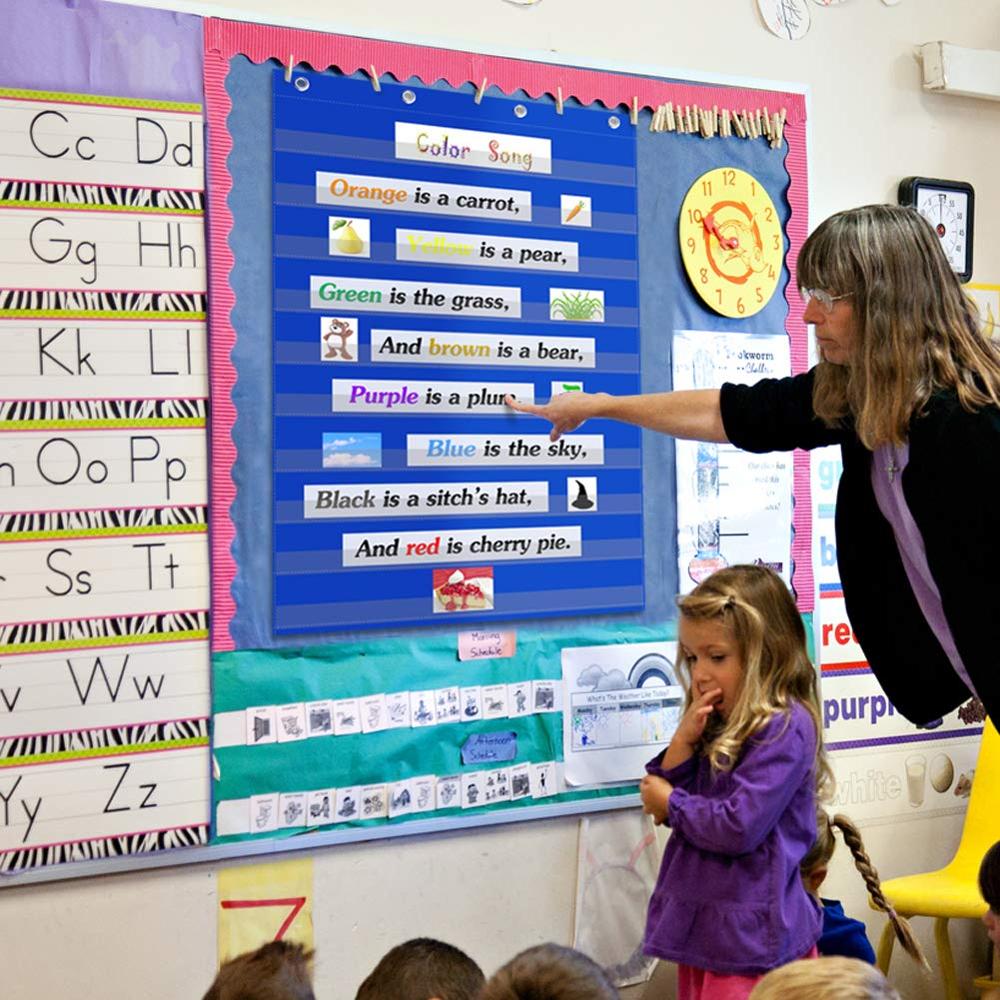 Godery Standard Pocket Chart Teacher's Friend Durable Classroom Pocket Chart ideal for all kinds of classroom uses