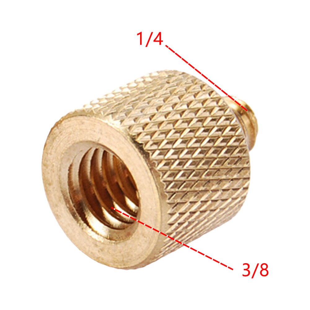 Tripod Thread Screw Adapter 3/8 to 1/4 Female Male Converter Gold Color Brass