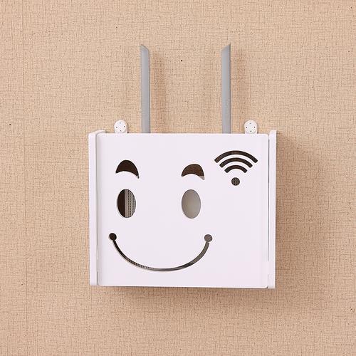 Wifi Router Regal Lagerung Box Kabel Power Draht Halterung Lagerung Boxen Drahtlose Stecker Organizer Regal Wand Montiert Drähte Organizer: Smiley-small
