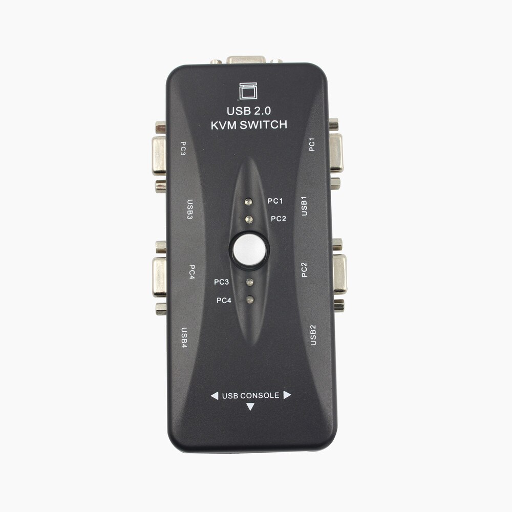 4-Port USB 2.0 KVM Switch Mouse/Keyboard/VGA Video Monitor 200MHz 1920x1440 oct.30