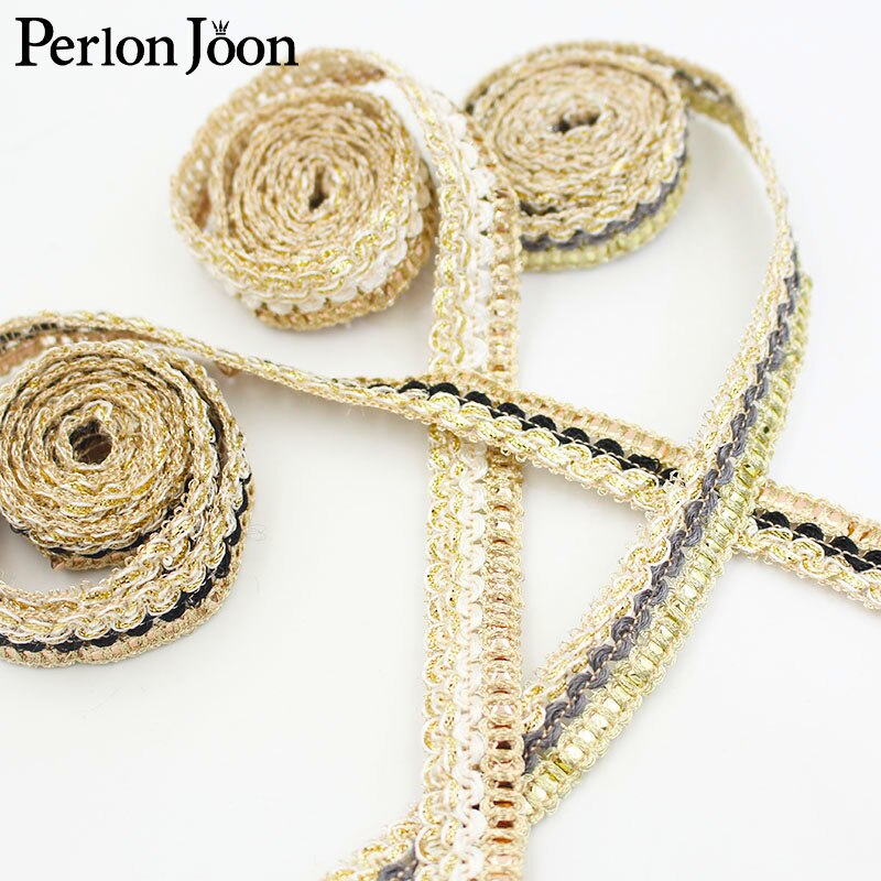 10yards drei farben gold faden gewebt dekorative band home textil spitze rock robe gurtband nähen kleidung zubehör ZD0325