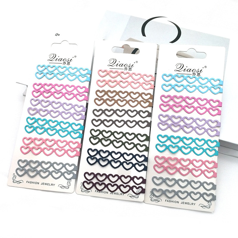 Femmes fille couleur bonbon pinces à cheveux rétro Net rouge amour creux géométrique alliage peinture pince latérale Barrette coiffure outil de coiffure