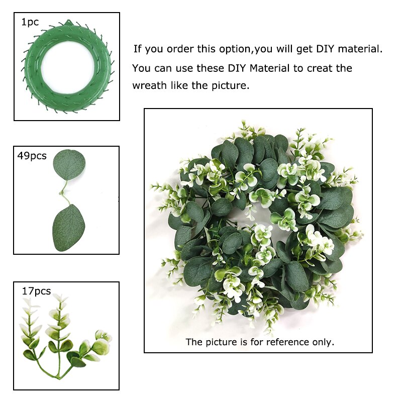 Low Price Flower Wreath DIY Material Craft Hanging Ornament Indoor Use Foam Eucalyptus Summer Wreath: D