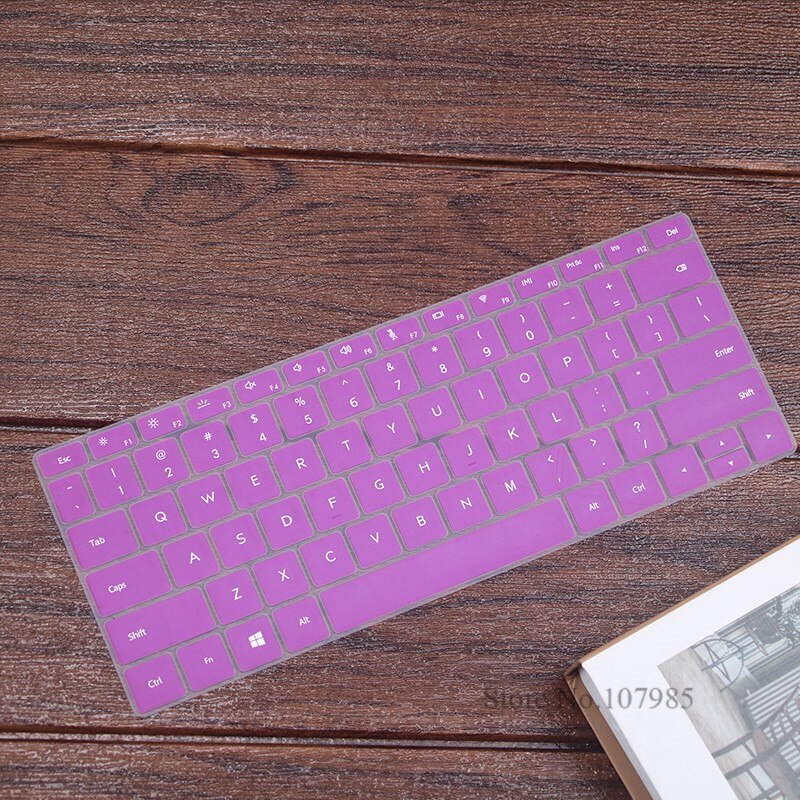 Vaskbart silikone laptop tastatur cover beskytter skin til huawei matebook  d 14 tommer (amd) notebook  d14 w50f w00d 14.0 & #39 ;& #39 ;: Lilla