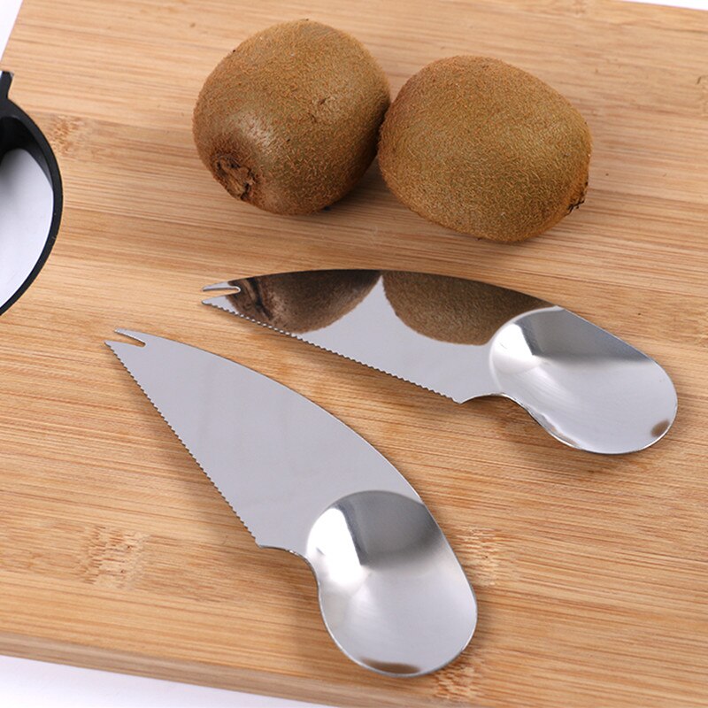 LMETJMA-cuchara de acero inoxidable para Kiwi, pelador de fruta, 2 unids/lote, KCBII011206X2