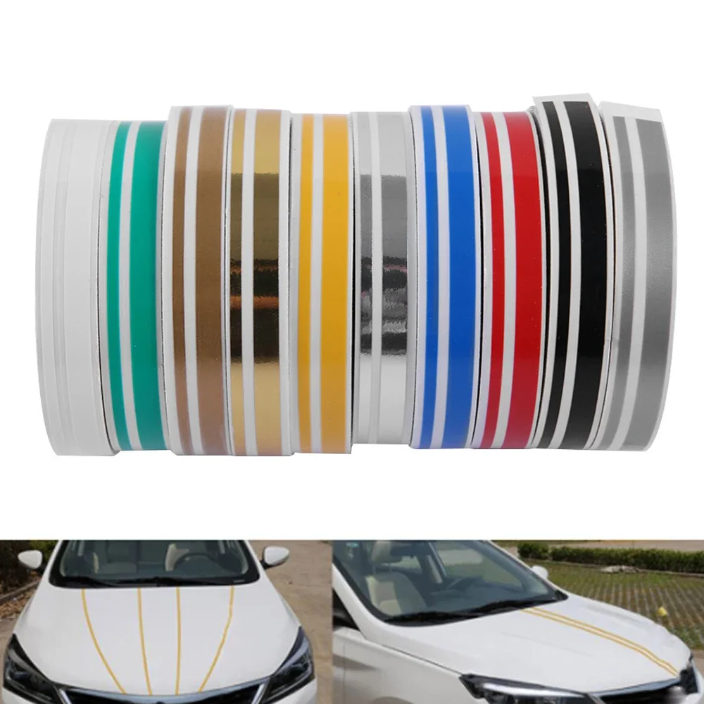 1 rol veelkleurige striping pin streep steamline dubbele lijn tape auto body sticker vinyl sticker auto decoratie styling tools