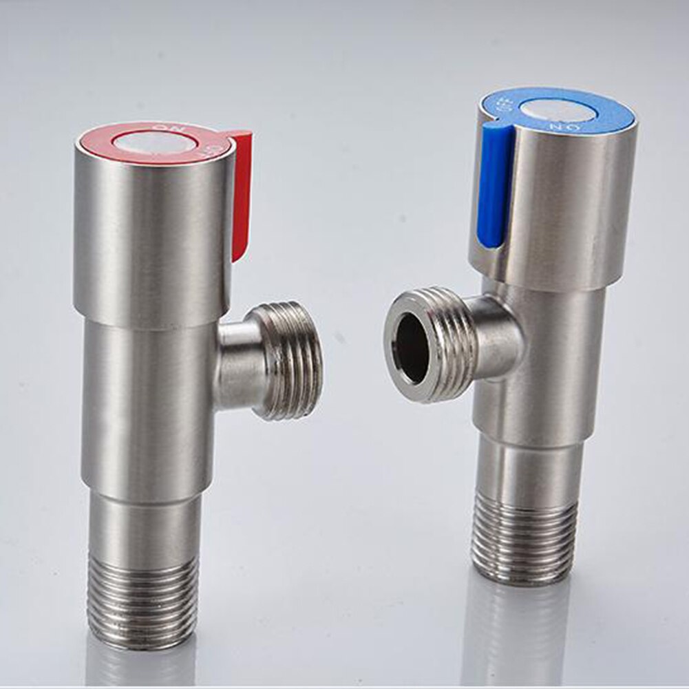 Toilet Stainless Steel Angle Stop Valve 1/2" Inlet and Outlet Quarter-Turn Shut Off Valve for Kitchen Bathroom