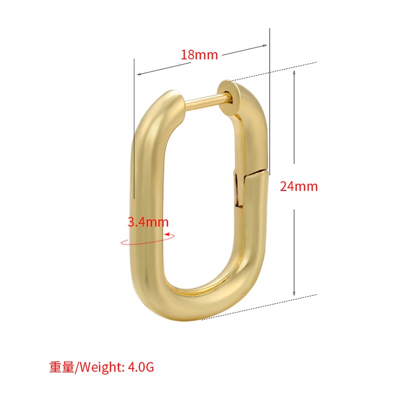 ZHUKOU-pendientes de aro geométricos rectangulares para mujer, aretes pequeños de color dorado/plateado, , VE375