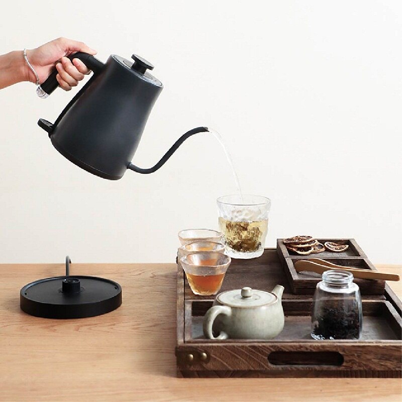 1500W Electric Kettle Household Retro Coffee Hand-Made Kettle Tea Brewing Kettle Coffee Maker Kitchen Appliance 1L