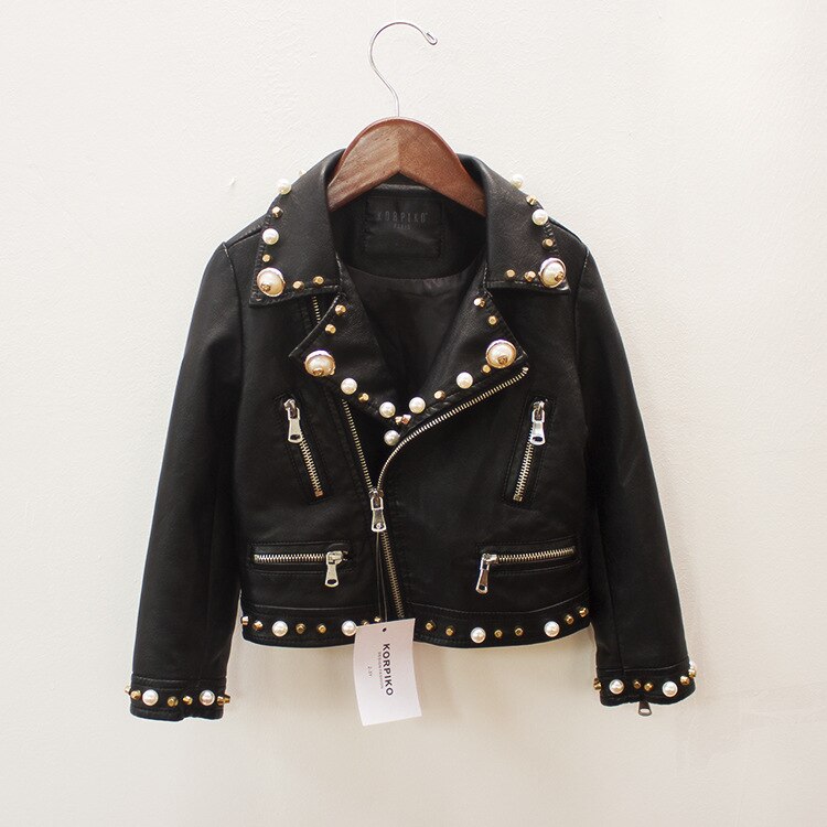 Børn læderjakke børn tøj pu læder piger jakker børn outwear baby piger drenge lynlås tøj frakker kostume