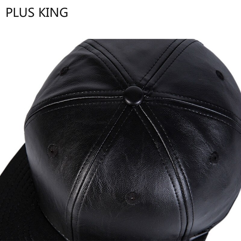 Solid Color Black Hip Hop Cap PU Leather Hat Cap Men Snapback