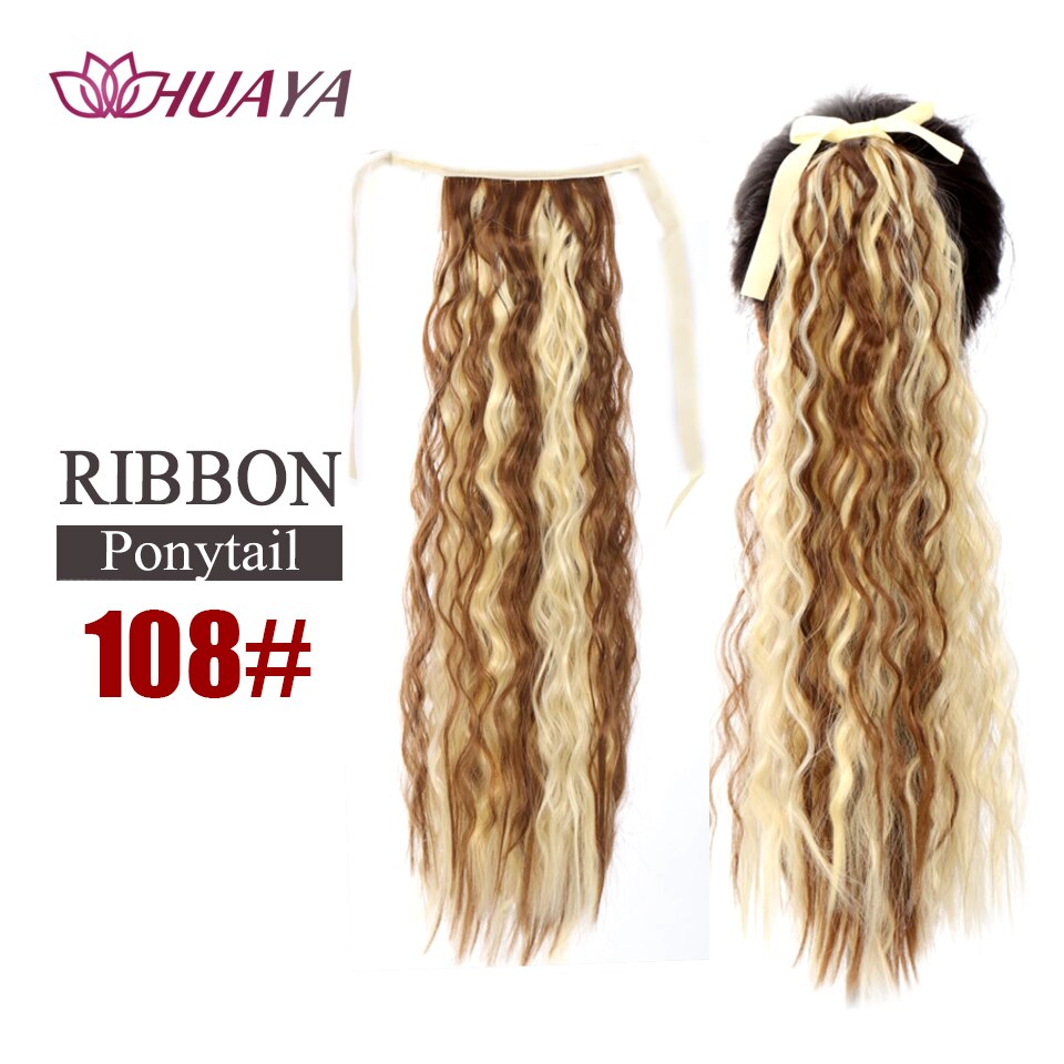 HUAYA Long Straight Clip In Hair Tail False Hair Ponytail Hairpiece With Hairpins Natural Synthetic Hair Extensions Pony Tail: 0022B-108