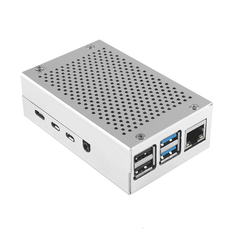 Latest Aluminum case for Raspberry Pi 4 Model B: Silver