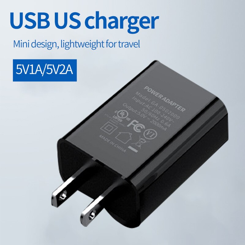 5V2A Mobile Phone Charger UL FCC Approved Mini Lightweight USB Travel Japan Thailand Canada Mexico Universal Adapter Plug