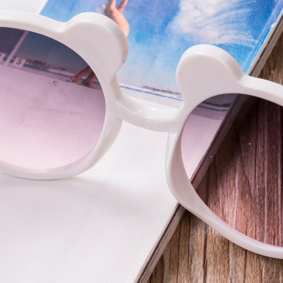 Kids Zonnebril Fshion Zomer Baby Jongens Meisjes Cartoon Leuke Beer-Vormige Anti-Uv Zonnebril Voor Fotografie Outdoor Strand