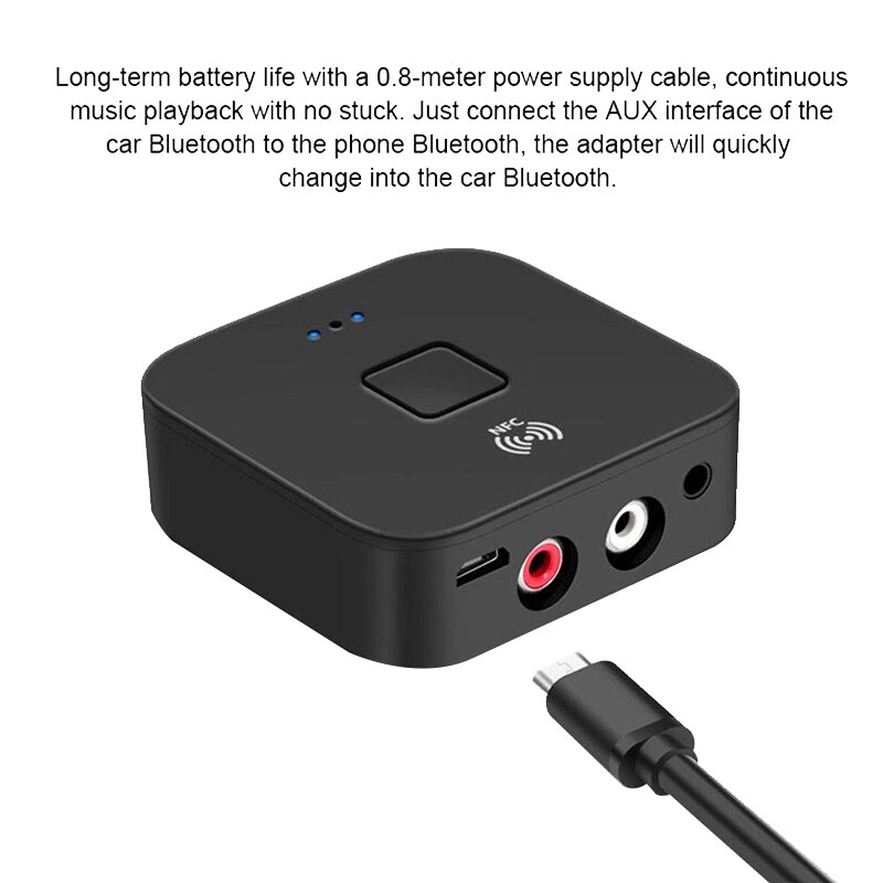 Bluetooth 5.0 -vastaanotin aptx  ll 3.5mm aux rca -liitin langaton sovitin automaattinen päälle/pois päältä mikrofonilla bluetooth 5.0 4.2 auto o -vastaanotin
