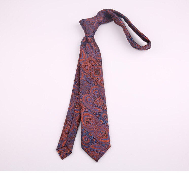 7cm cravates décontracté pour hommes Cravate maigre Polyester Vintage cajou fleur Cravate affaires chemise mince accessoires Cravate