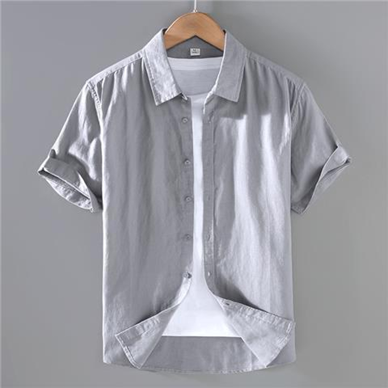 Ropa de estilo japonés para hombre, Tops de manga corta con una hilera de botones, cárdigan holgado informal, de Color sólido, verano 2023