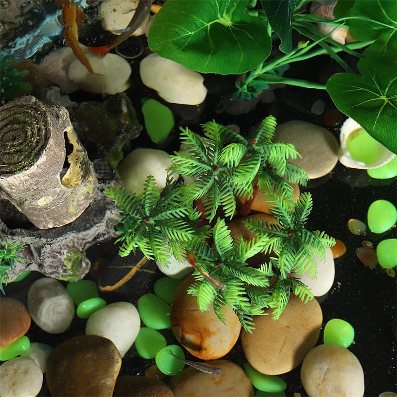 5Pcs Coconut Palm Tree Decor Simulation Plastic Bonsai Crafts Landscape DIY Decor Miniature Plants for Fish Tank Pond Aquarium