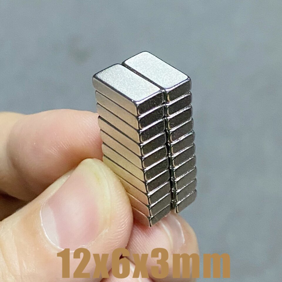 10~500Pcs 12x6x3 Neodymium Magnet 12*6*3 N35 NdFeB Magnets Block Super Powerful Strong Permanent Magnetic imanes Block