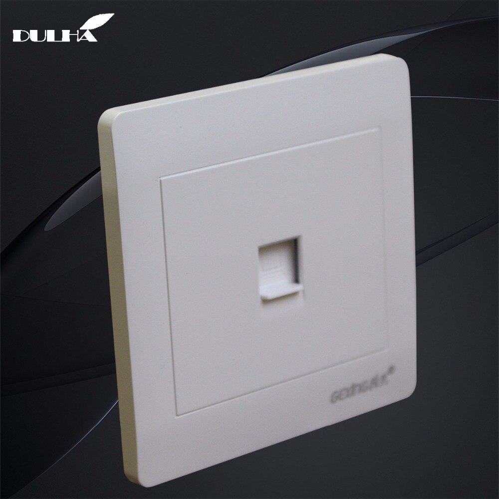 Enkele Poort Computer Muur Data Socket Elektrische RJ45 Netwerk Internet Jack Muur gemonteerde Cat5 Outlet Coaxiale Plug
