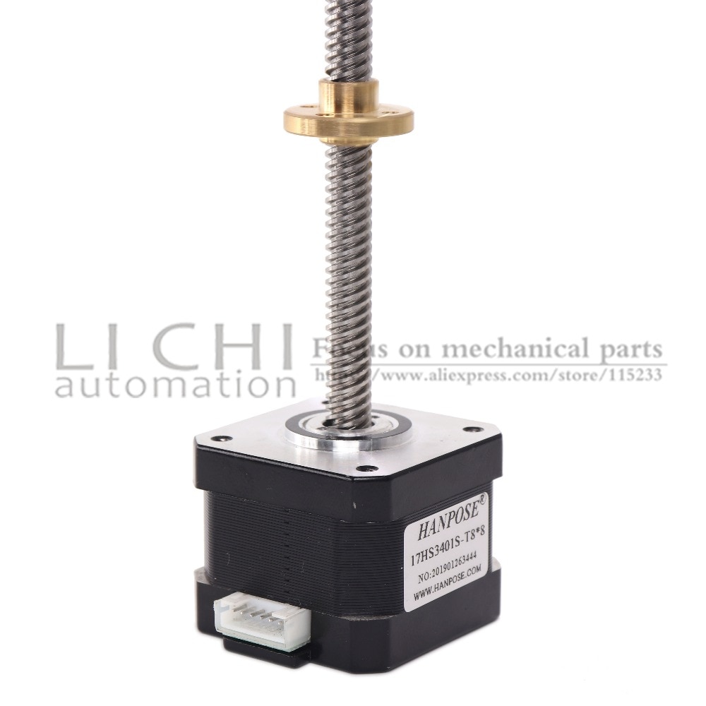 3d printer motor Nema17 stepper motor with T8 screw lead 8mm 300mm 42 motor 42BYGH 17HS3401S for Z axis long screw