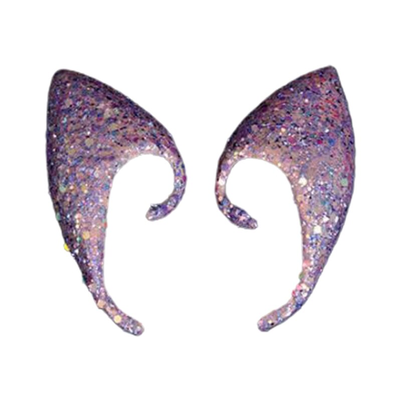 1 paire brillant paillettes ange elfe oreilles Silicone faux oreille accessoire Halloween fête décor L4MC