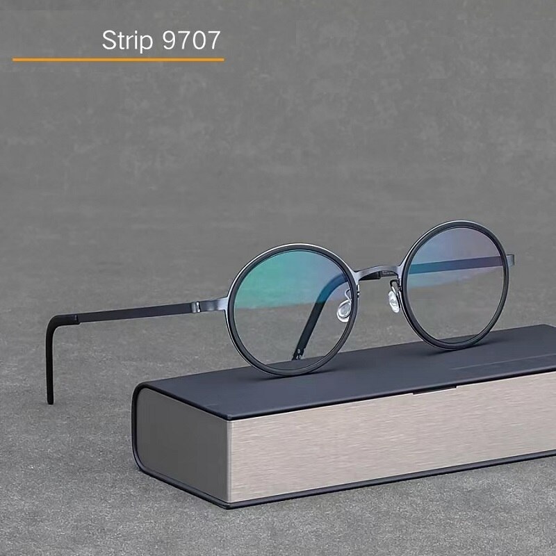Dänemark Titan Ultraleichte Brille Rahmen Männer Frauen Runde Brillen Schraubenlose Brille Optic Rezept Brillen 9707