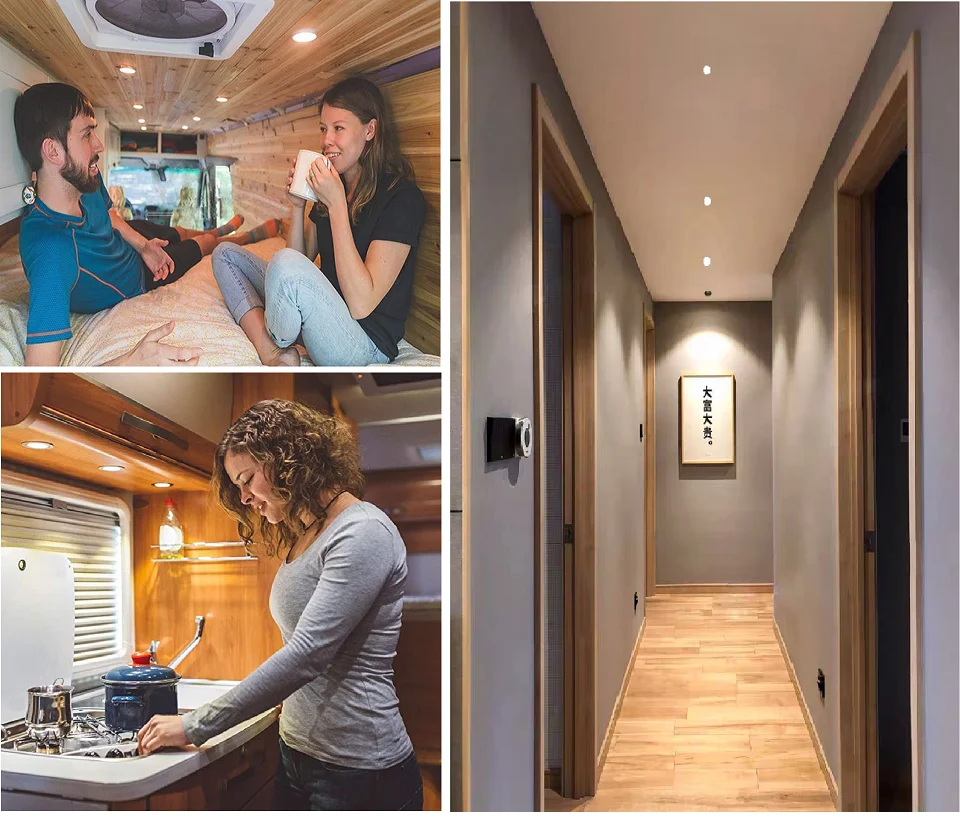 Led-lys til underskap, vitrineskap, hylle, benkeplatebelysning, campingvogn, bobil, innvendig spotlampe med 5v usb-brytere