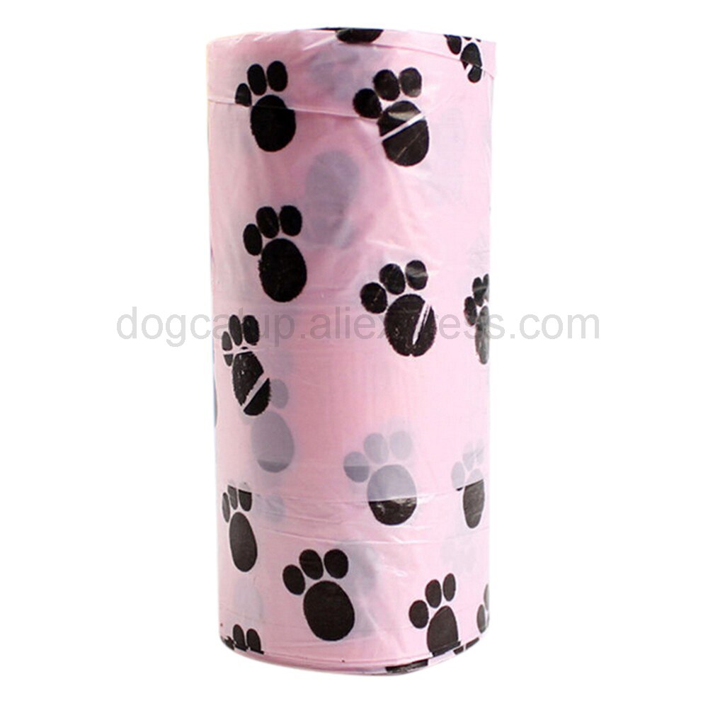 Biodegradable Pet Rubbish Bag With Printing Doggy Waste Pooper Bags Cats Clean Bag Dog Garbage Bags Pets Poo Pick Up Scooper Dog: 1 roll Garbage Bag