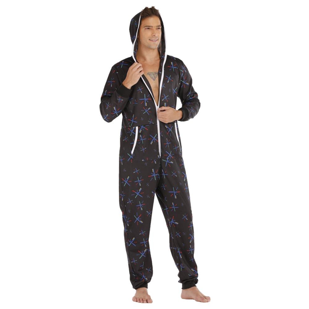 Adults Onesies Pyjamas Men One Piece Warm Soft Pajamas Sleepwear Onesies Sleepsuit Autumn