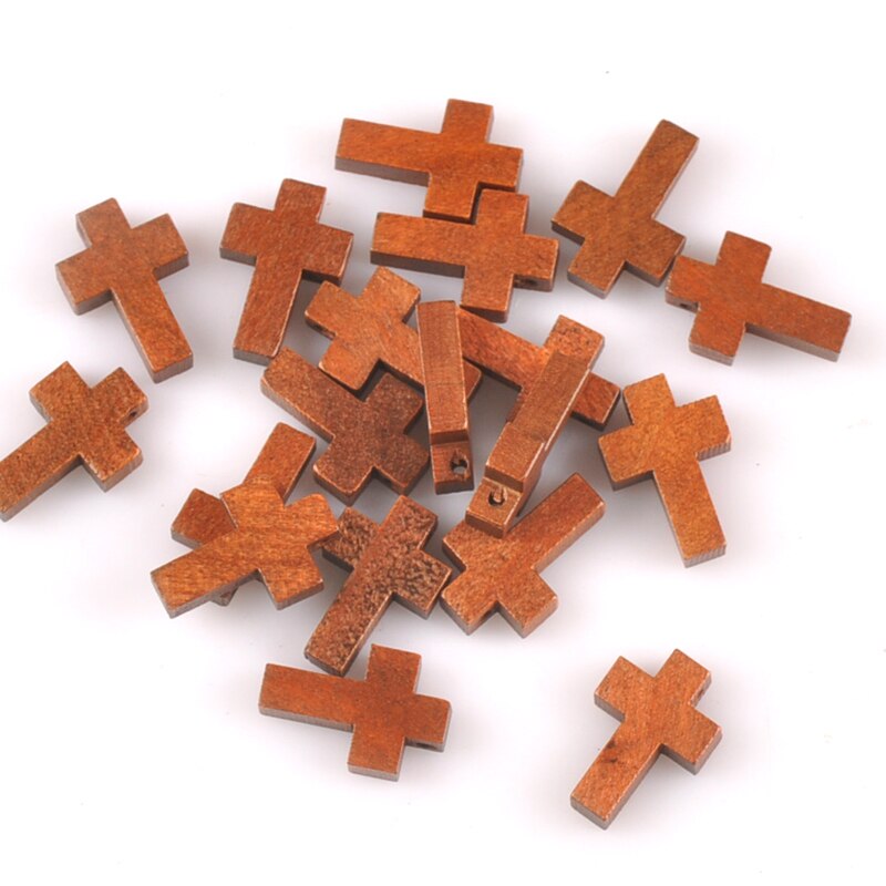 Cuentas cruzadas de madera para manualidades, suministros para manualidades DIY, adorno colgante, colgante, para niños, decoración de madera sin terminar, artes y manualidades, 50 Uds., m2575