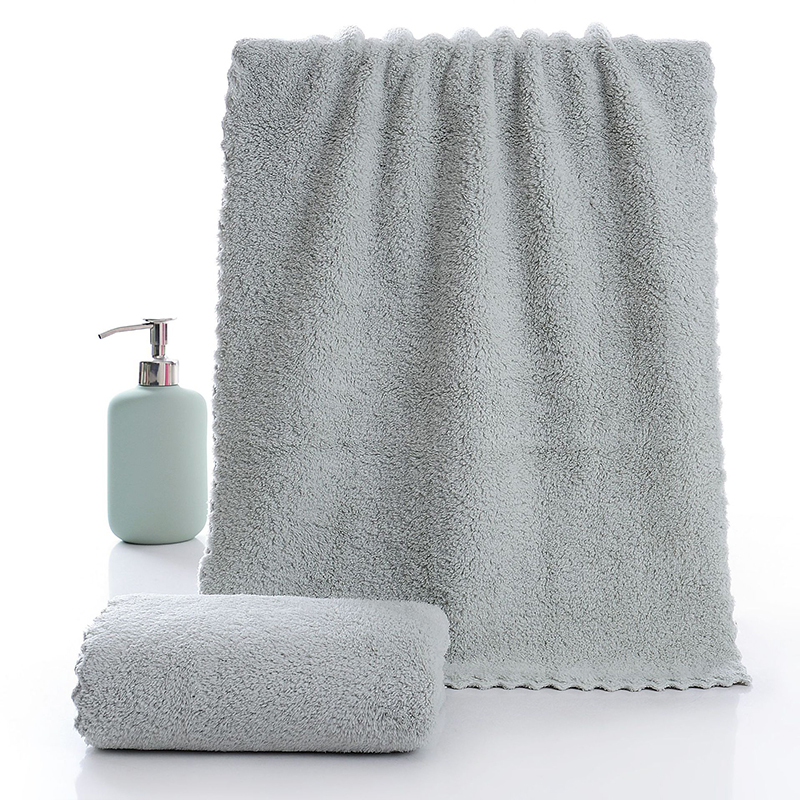 1Pc Kitchen Thicker Quick Dry Cloth for Cleaning Kitchen Towel Coraline Face Towel Microfiber Absorbent Bathroom Home Towels: Light Grey