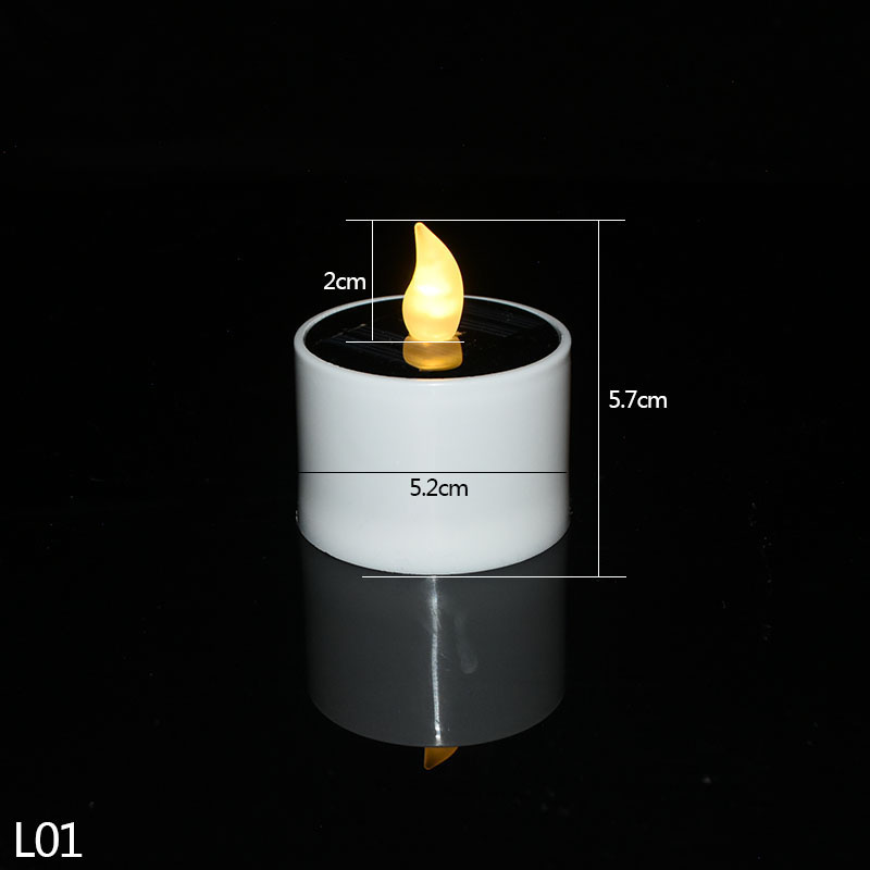Flicker Candles Flameless Rechargeable LED Light Solar Candles Light Tea Lamps Bedroom Living Home Bar Decoration Supplies: 1P-L01