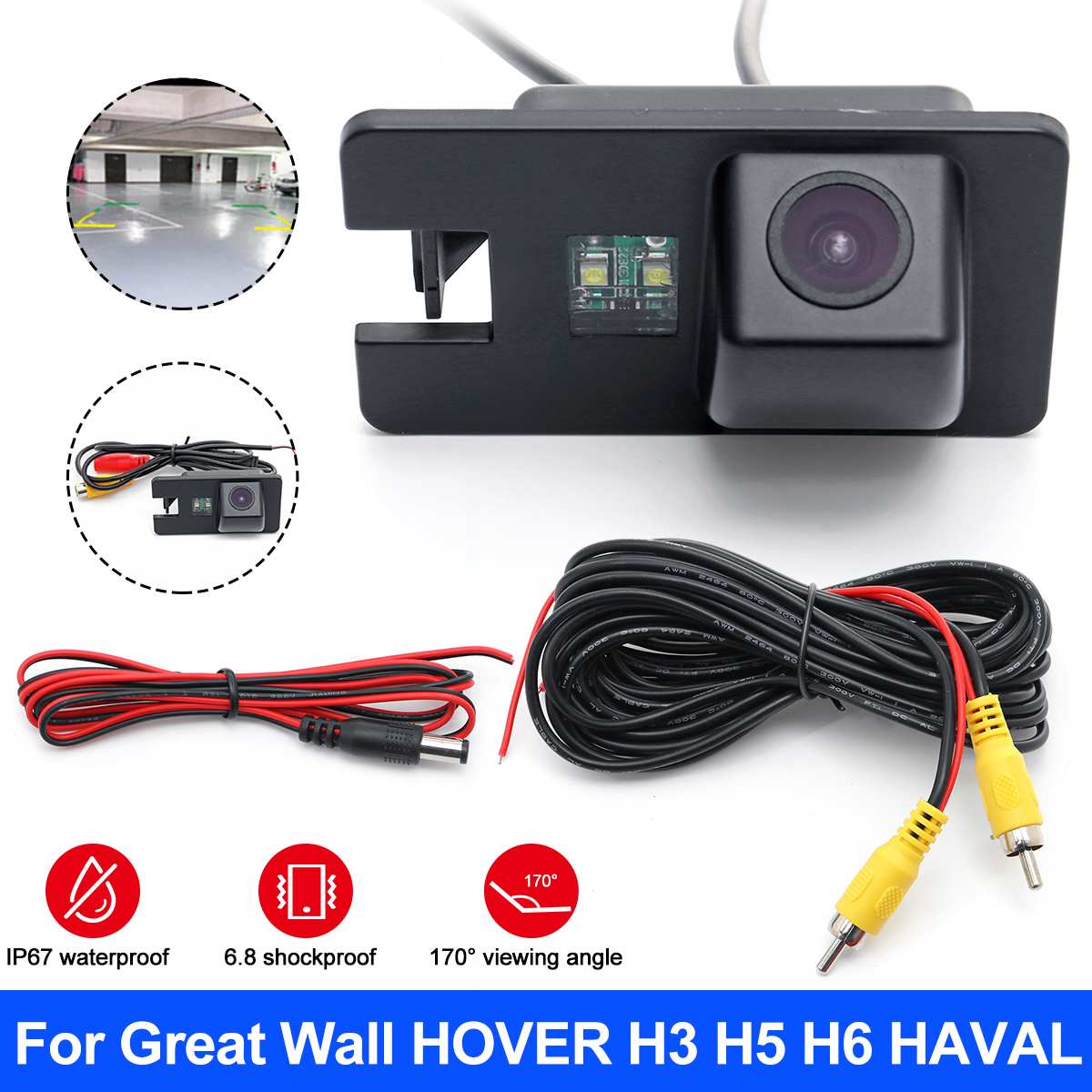 Parkerings bakkamera bil bakkamera backup kamera  ip67 vandtæt bil bakkamera til stor væg haval  h3 h5 h6 svæver