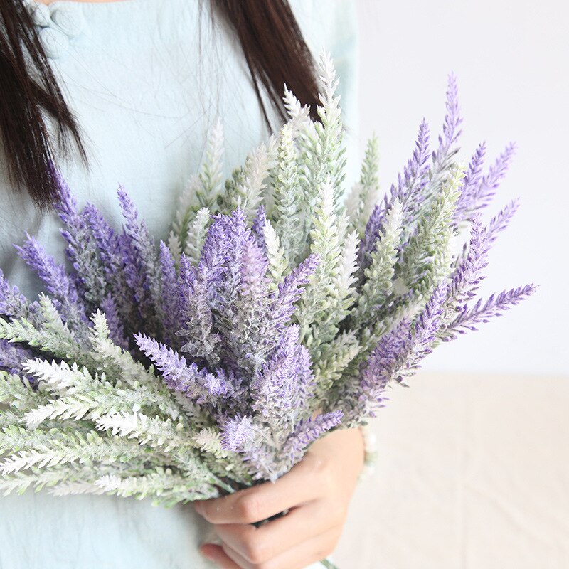1 stk / romantisk provence dekoration lavendel blomst silke kunstige blomster korn dekorativ simulering af vandplanter