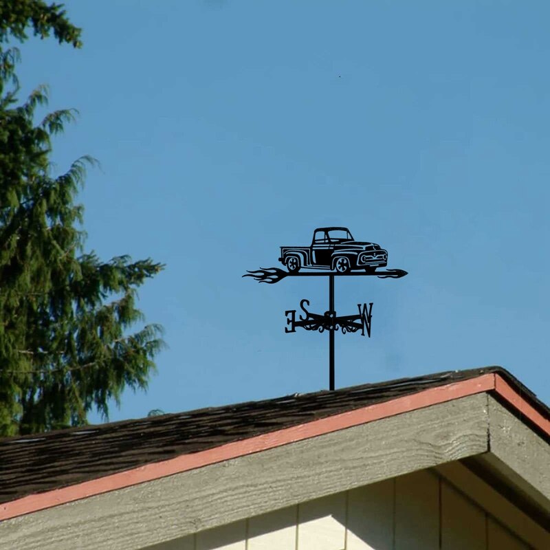 Pickup Trucks Weer Vaan Auto Retro Oriëntatie Indicator Windwijzer Meten Weathercock Voor Dak Mount