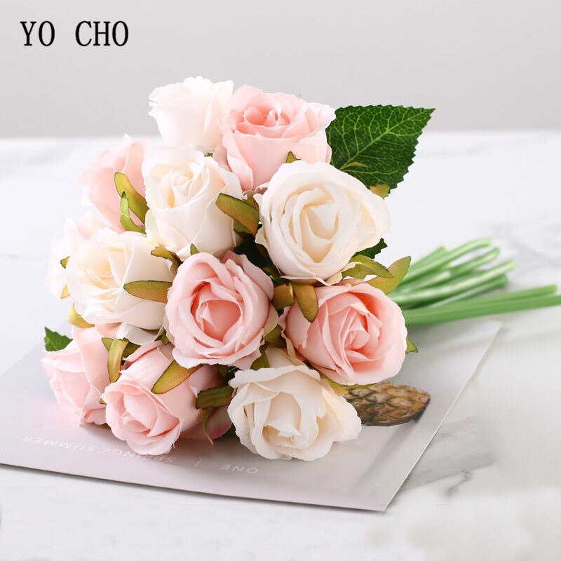 YO CHO Wedding Bouquet Roses Artificial Bridal Bouquets Wedding Accessories Bridesmaids Flowers Mariage Supplies Wedding Bouquet