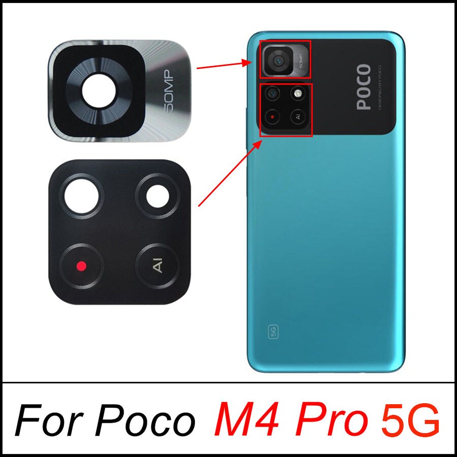 Oryginalny tylna kamera szkło do POCO F3 F1 F2 Pro X3 NFC F4 GT M3 M4 X4 Pro 5G główna kamera szklana osłona obiektywu wymiana: Poco M4 Pro 5G
