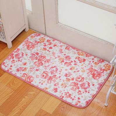 Tapis de sol romantique de chambre florale, tapis doux d'impression de Rose pour le salon moderne, salle de bains d'ouatine de corail Rug.40cm * 60cm