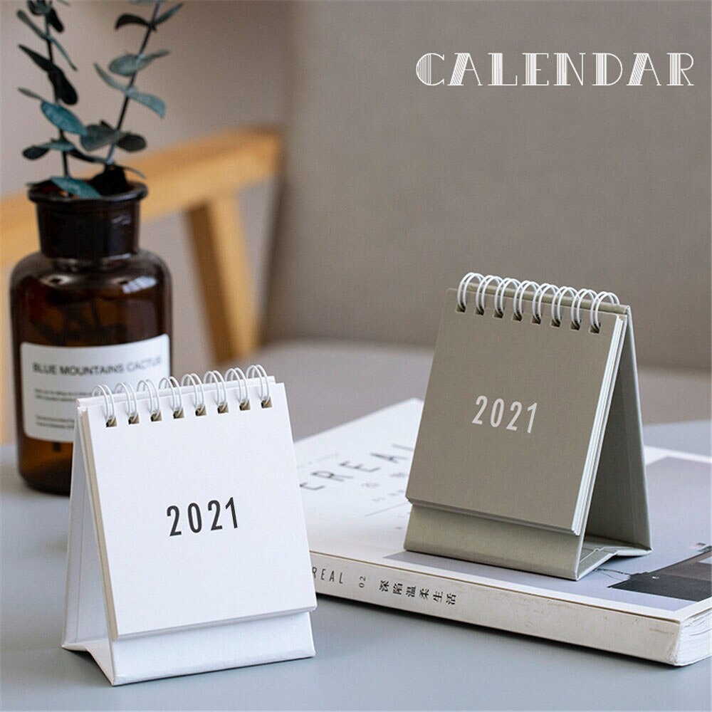 Draagbare Klein Bureau Kalender Eenvoudige Zwart Wit Grijs Serie Eenvoudige Effen Kleur Creatieve Desktop Decoratie