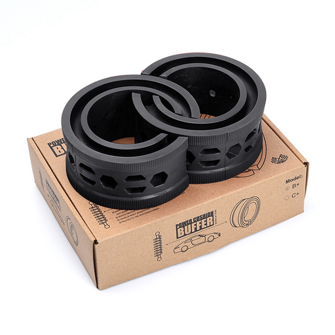 Amortiguador de resorte para coche, amortiguador de potencia para coche, cojín Avtobafery, accesorios para coche actualizado, 19 agujeros A B C D E F A + B +, 2 uds.