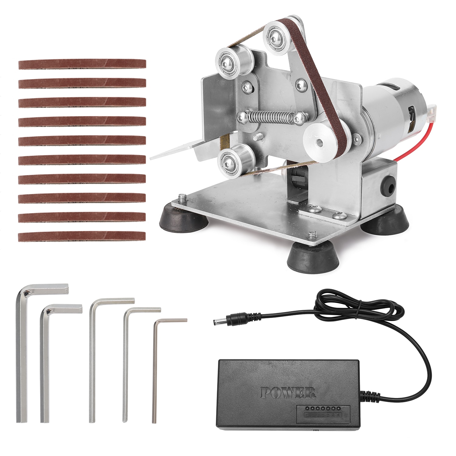 Multifunctional Portable Electric Belt Sander Grinder Mini DIY Polishing Grinding Machine Cutter Edges Sharpener