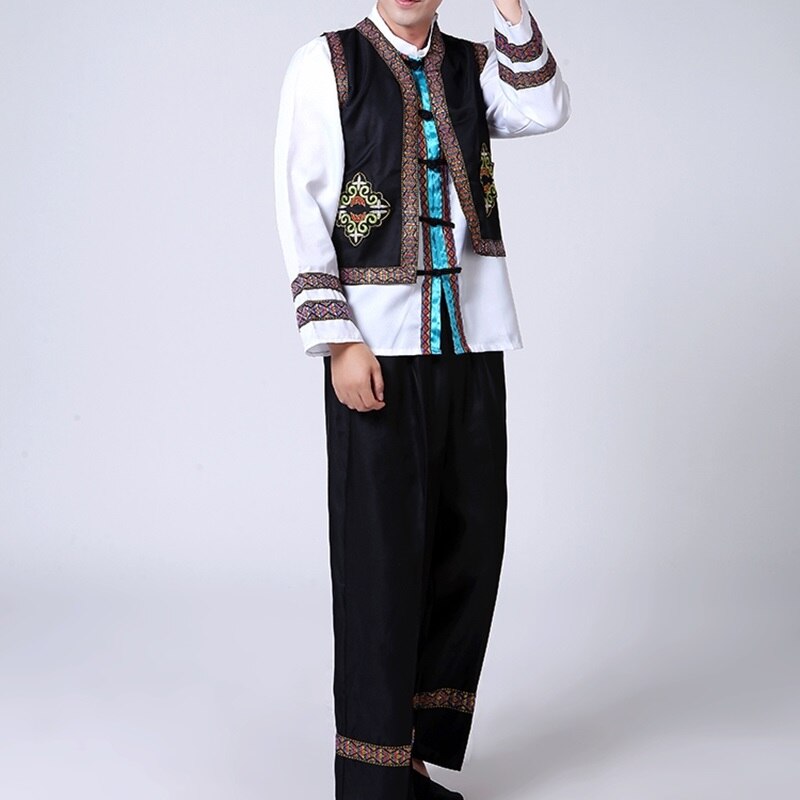 Hmong men clothes national Chinese folk dance thnic modern hmong clothes dance costumes classical hmong clothes FF1974