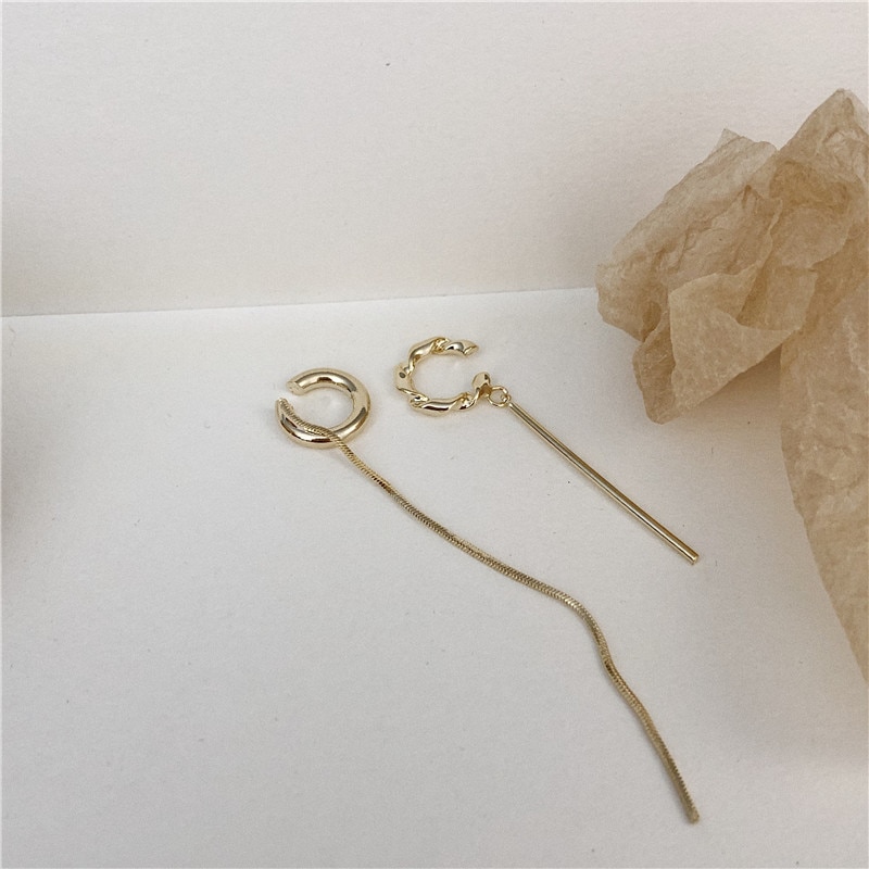 Smarte øreløse ørering guld cirkel øre manchet klip på øreringe uden piercing øre manchet med kvast øreringe kvinder smykker